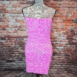 Elegant Pink Sequin Dress